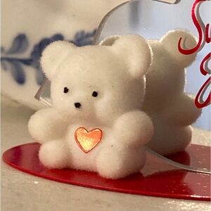 Vintage White Teddy Bear Ornament